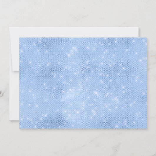 Blue Gold Sparkle Quinceañera Ballon Foto Invita Einladung (Rückseite)