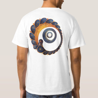 Blue & Gold Spiral Mandala - Zweiseitiges T-Shirt