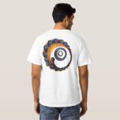 Blue & Gold Spiral Mandala - Zweiseitiges T-Shirt (Schwarz voll)
