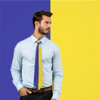 Blue & Gold Split Color Design Neck Tasse Krawatte