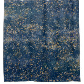Blue & Gold Spritzer Glam Modern Duschvorhang (Vorderseite)