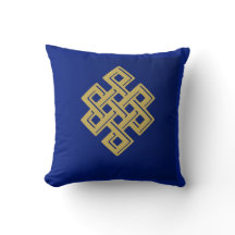 Blue & Gold Square Pillow - Luxuriös & elegant H