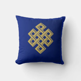 Blue & Gold Square Pillow - Luxuriös & elegant H Kissen