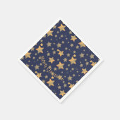 Blue Gold Star Elegante Klassische Klassik Serviette (Ecke)