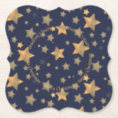 Blue Gold Star Elegante Vintag Classic Untersetzer (Vorderseite)