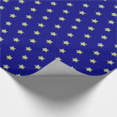 Blue & Gold Star Pattern  Geschenkpapier (Ecke)