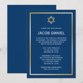 Blue Gold Star von David Bar Mitzvah Einladungen (Vorne/Hinten)