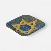Blue Gold Star von David Hebrew Purim Sameach Pappteller (Gewinkelt)