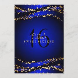 Blue & Gold Stardust | Sweet 16 Einladung