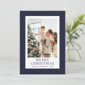 Blue Gold Starry Night Foto Frohe Weihnachten (Stehend Vorderseite)