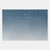 Blue Gold Stars Geschenkpapier Set (Vorderseite 3)