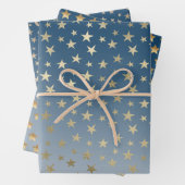 Blue Gold Stars Geschenkpapier Set (Beispiel)