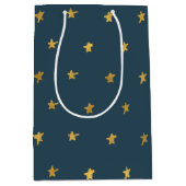 Blue Gold Stars Mittlere Geschenktüte (Vorderseite)