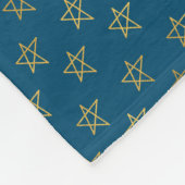 Blue Gold Stars Shine Bright Fleecedecke (Ecke)