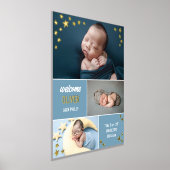 Blue Gold Stars Welcome Baby Boy Foto Collage Foliendrucke (Ablage )