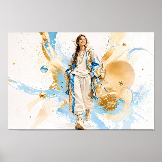 Blue Gold Streetwear Mode Poster (Vorne)