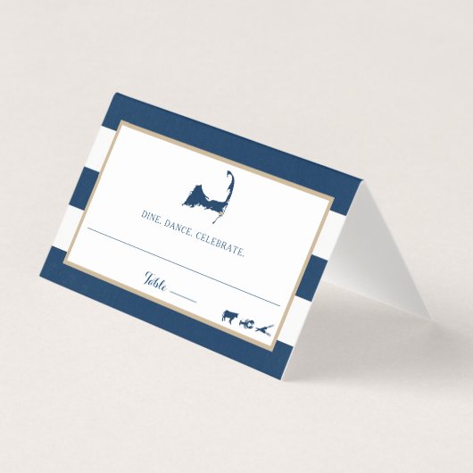 Blue Gold Streifen Chatham Cape Cod Hochzeitssaal (Vorderseite)