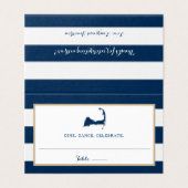 Blue Gold Streifen Chatham Cape Cod Hochzeitssaal (Außenseite Aufgefaltet)