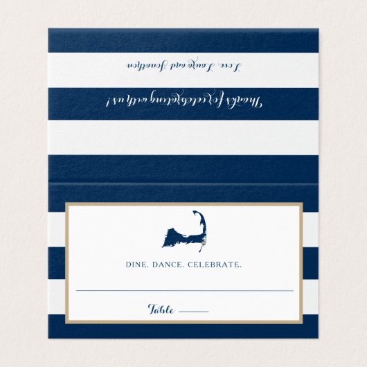 Blue Gold Streifen Chatham Cape Cod Hochzeitssaal (Außenseite Aufgefaltet)