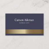 Blue Gold Strip Business Card Visitenkarte (Vorderseite)