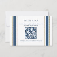 Blue Gold Stripe Nautical Wedding Online UAWG