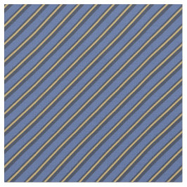 Blue & Gold Stripes Stoff