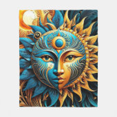 Blue & Gold Sun Fleecedecke (Vorderseite)
