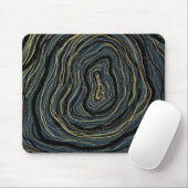 Blue Gold Swirl Glam Art Mousepad (Mit Mouse)