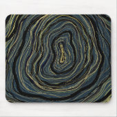 Blue Gold Swirl Glam Art Mousepad (Vorne)