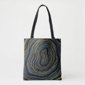 Blue Gold Swirl Glam Art Tasche (Vorderseite)