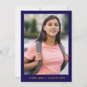 Blue Gold Tassel Niedlich Foto 2025 Graduation Par Einladung (Rückseite)