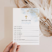 Blue Gold Taufe Gebet-Karte für Baby Card Einladungspostkarte