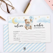 Blue Gold Teddy Bär Baby Dusche Ratschlag Wünsche Briefpapier