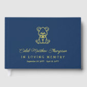 Blue Gold Teddy Bären Boy in Love Memory Gästebuch (Vorderseite)
