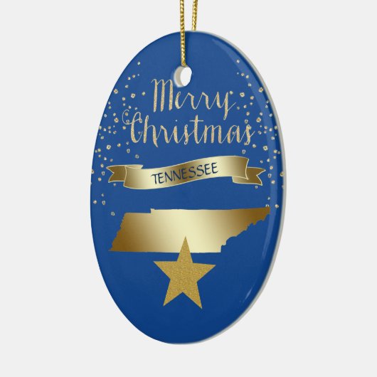 Blue Gold Tennessee Star Keramikornament (Links)