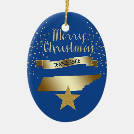 Blue Gold Tennessee Star Keramikornament (Vorne)