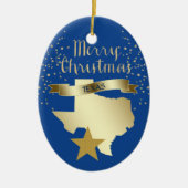 Blue Gold Texas Star Keramik Ornament (Vorne)