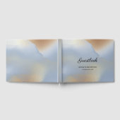 Blue & Gold Textur Gästebuch (Voll)