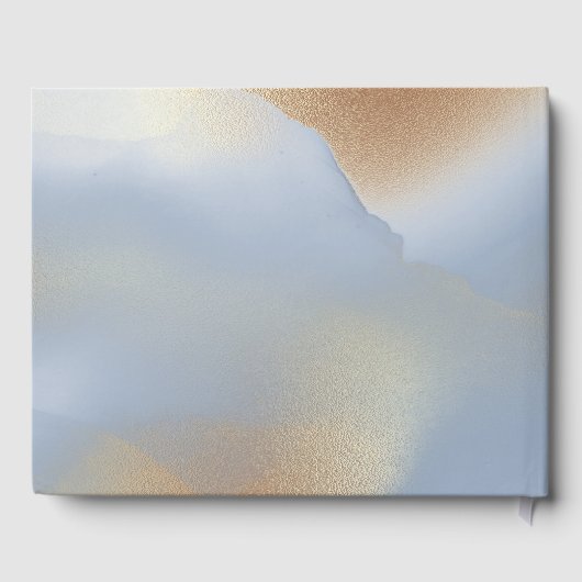 Blue & Gold Textur Gästebuch (Rückseite)