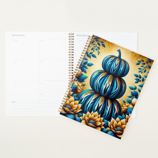 Blue & Gold Tiger Stripe Pumpkin Planer (Anzeige)