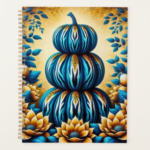 Blue & Gold Tiger Stripe Pumpkin Planer