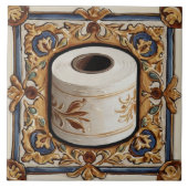 Blue Gold Toilettenpapier Roll Funny Bad Fliese (Vorderseite)
