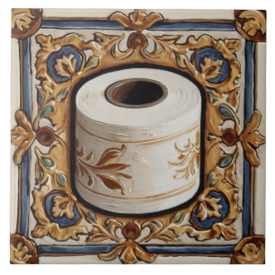 Blue Gold Toilettenpapier Roll Funny Bad Fliese