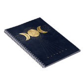 Blue Gold Triple Moon Notebook Notizblock (Rechte Seite)