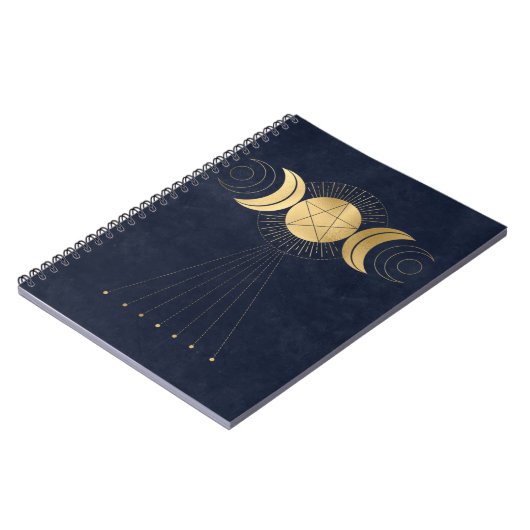 Blue Gold Triple Moon Notebook Notizblock (Linke Seite)
