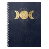 Blue Gold Triple Moon Notebook Notizblock (Vorderseite)