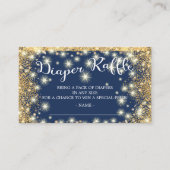 Blue & Gold Twinkle Star Diaper Raffle Ticket Begleitkarte (Vorderseite)