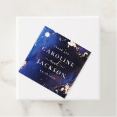 Blue Gold Universe Wedding Custom Geschenkanhänger (Beispiel)