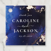 Blue Gold Universe Wedding Custom Geschenkanhänger (Vorderseite)