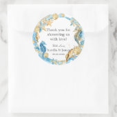 Blue Gold unter dem Meeresmeer Vielen Dank für Ihr Runder Aufkleber (Tasche)